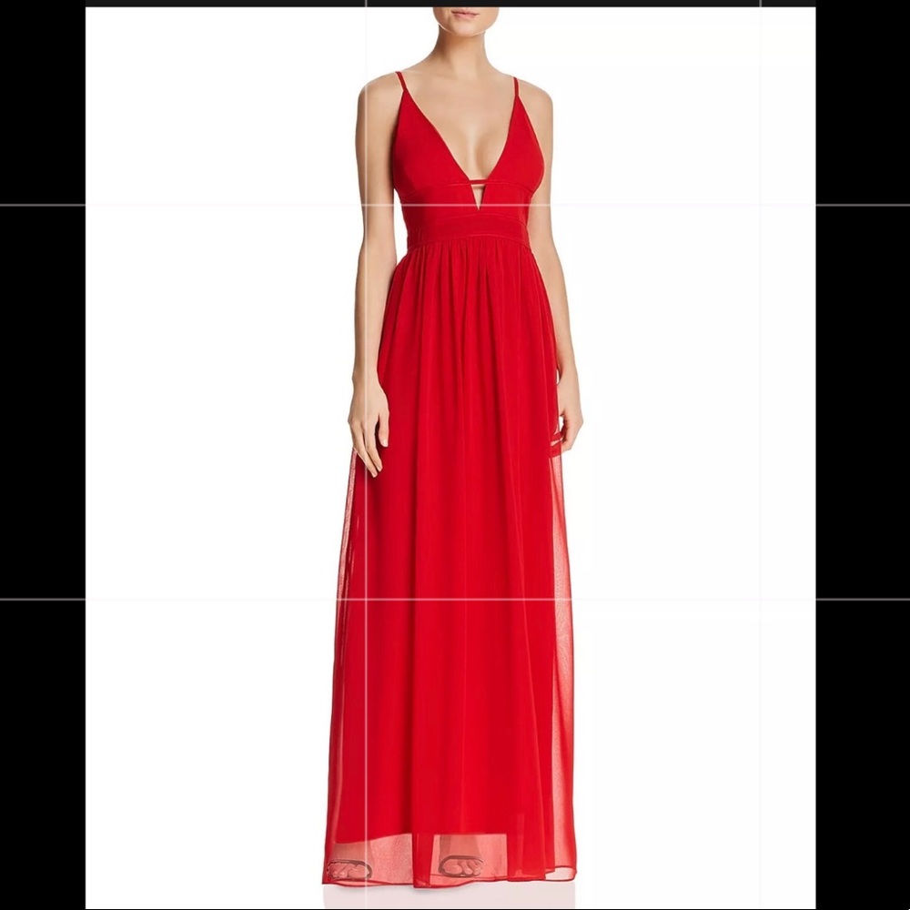 Aqua red Grecian gown